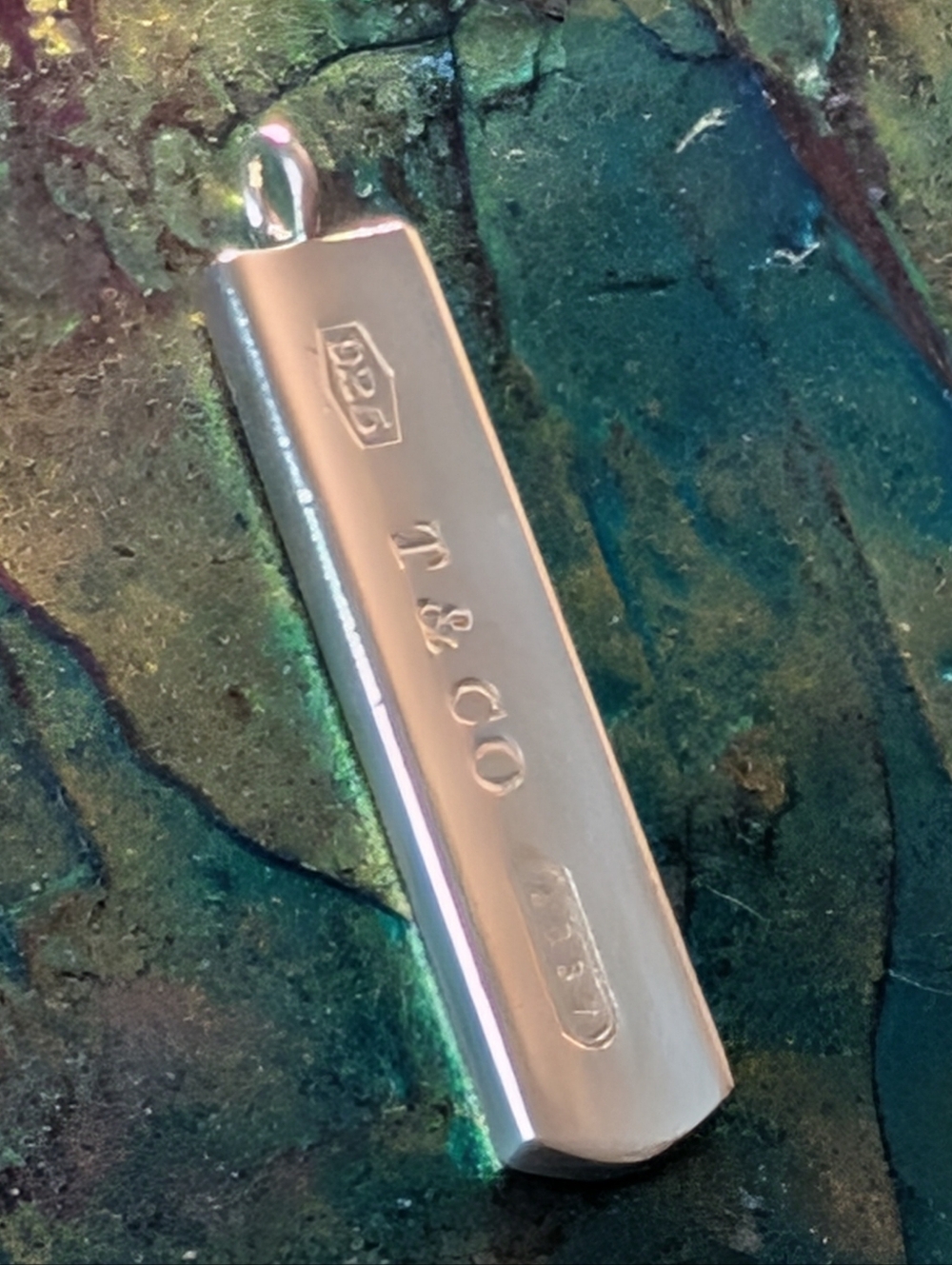 Retired 2001 Tiffany & Co. 925 T & CO 1837 Bar Pendant No Chain - Picture 2 of 10